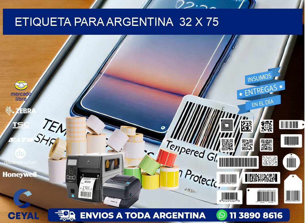 etiqueta para Argentina 32 x 75