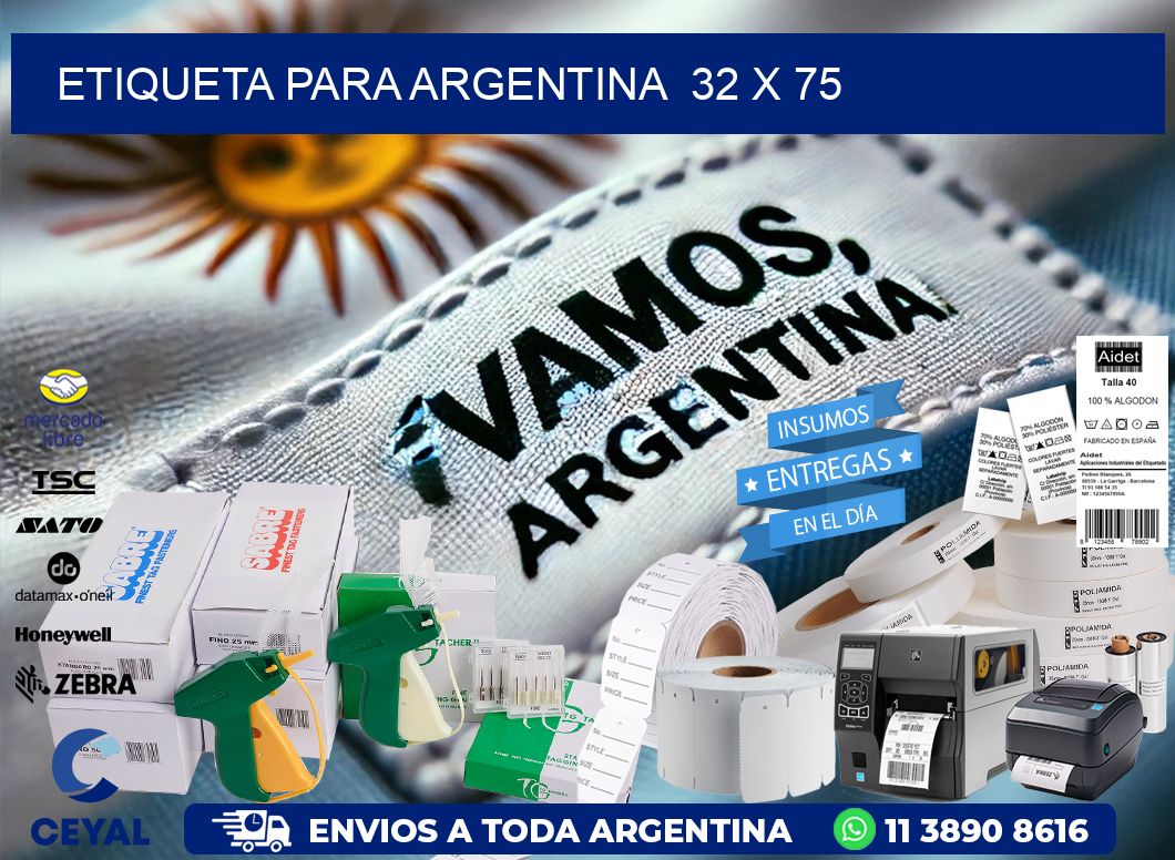 etiqueta para Argentina 32 x 75