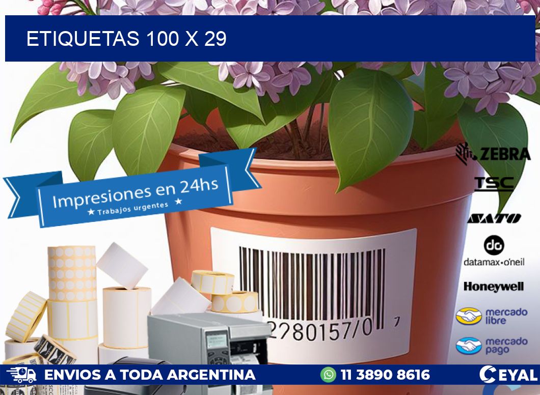 etiquetas 100 x 29
