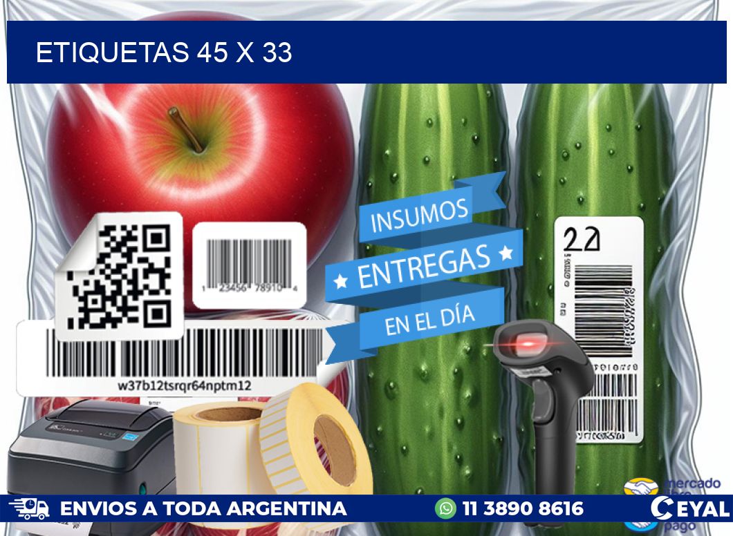 etiquetas 45 x 33
