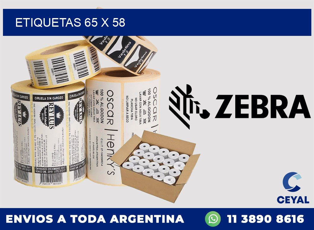 etiquetas 65 x 58