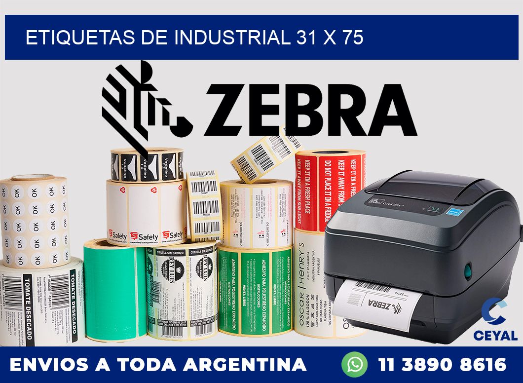 etiquetas de industrial 31 x 75