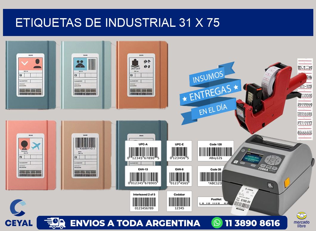 etiquetas de industrial 31 x 75