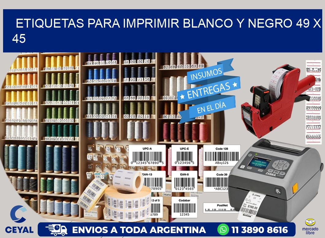 etiquetas para imprimir blanco y negro 49 x 45