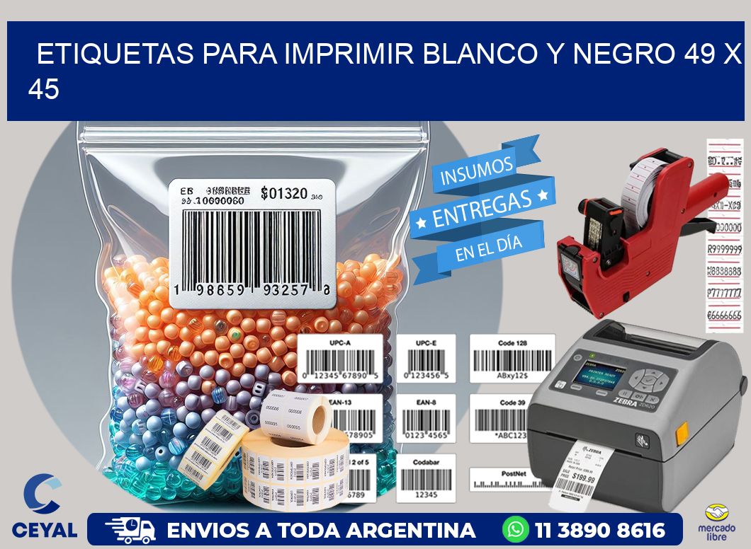 etiquetas para imprimir blanco y negro 49 x 45