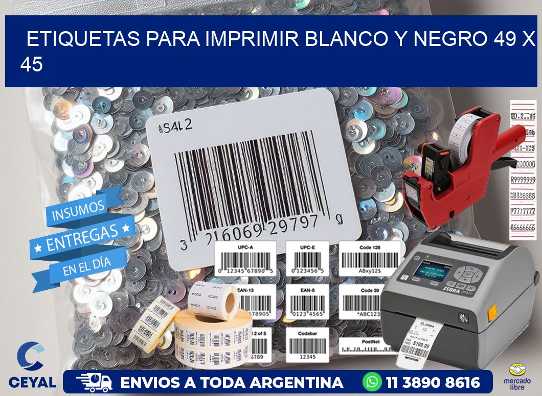 etiquetas para imprimir blanco y negro 49 x 45