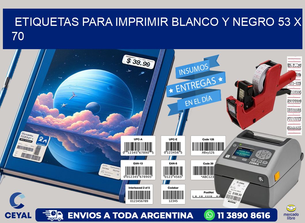 etiquetas para imprimir blanco y negro 53 x 70