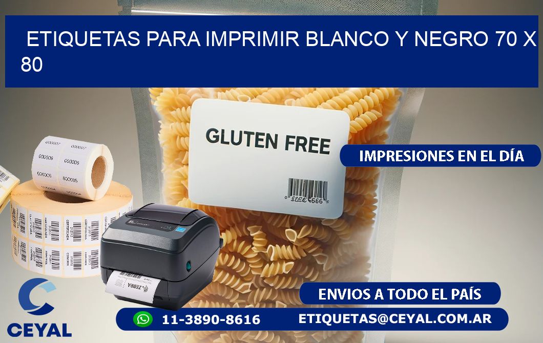 etiquetas para imprimir blanco y negro 70 x 80