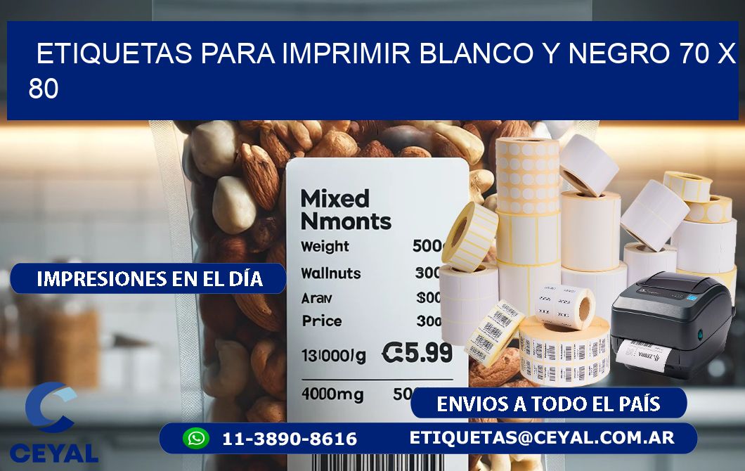 etiquetas para imprimir blanco y negro 70 x 80