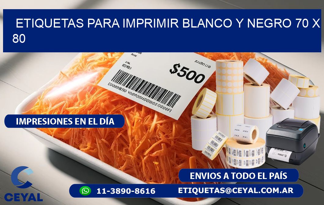 etiquetas para imprimir blanco y negro 70 x 80