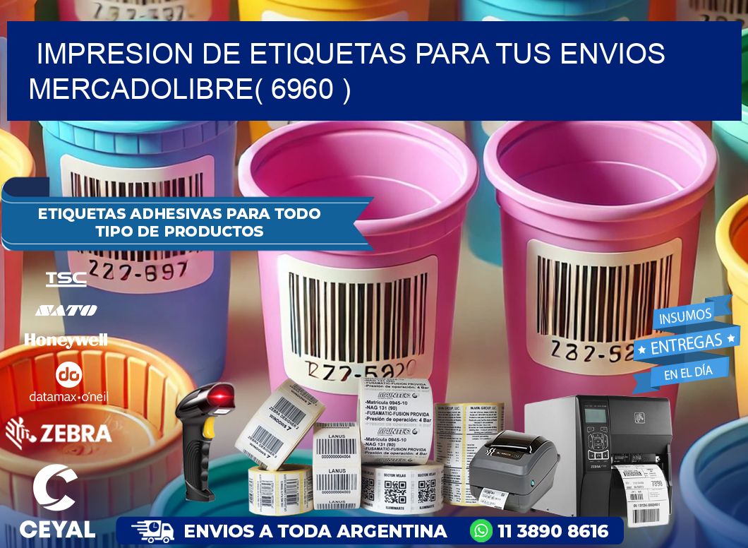 impresion de etiquetas para tus envios mercadolibre( 6960 )