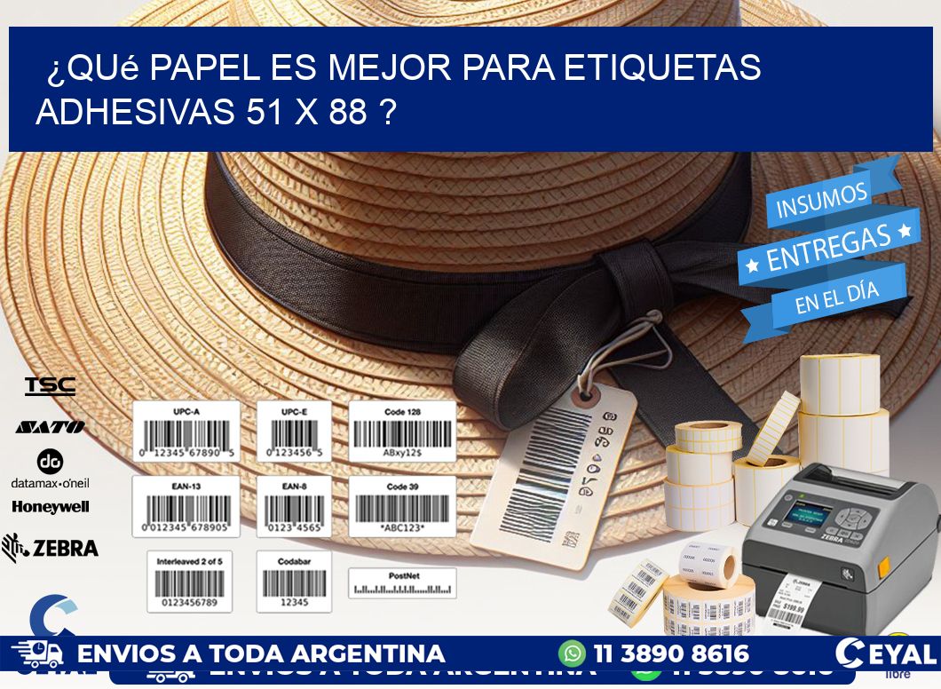 ¿Qué papel es mejor para etiquetas adhesivas 51 x 88 ?