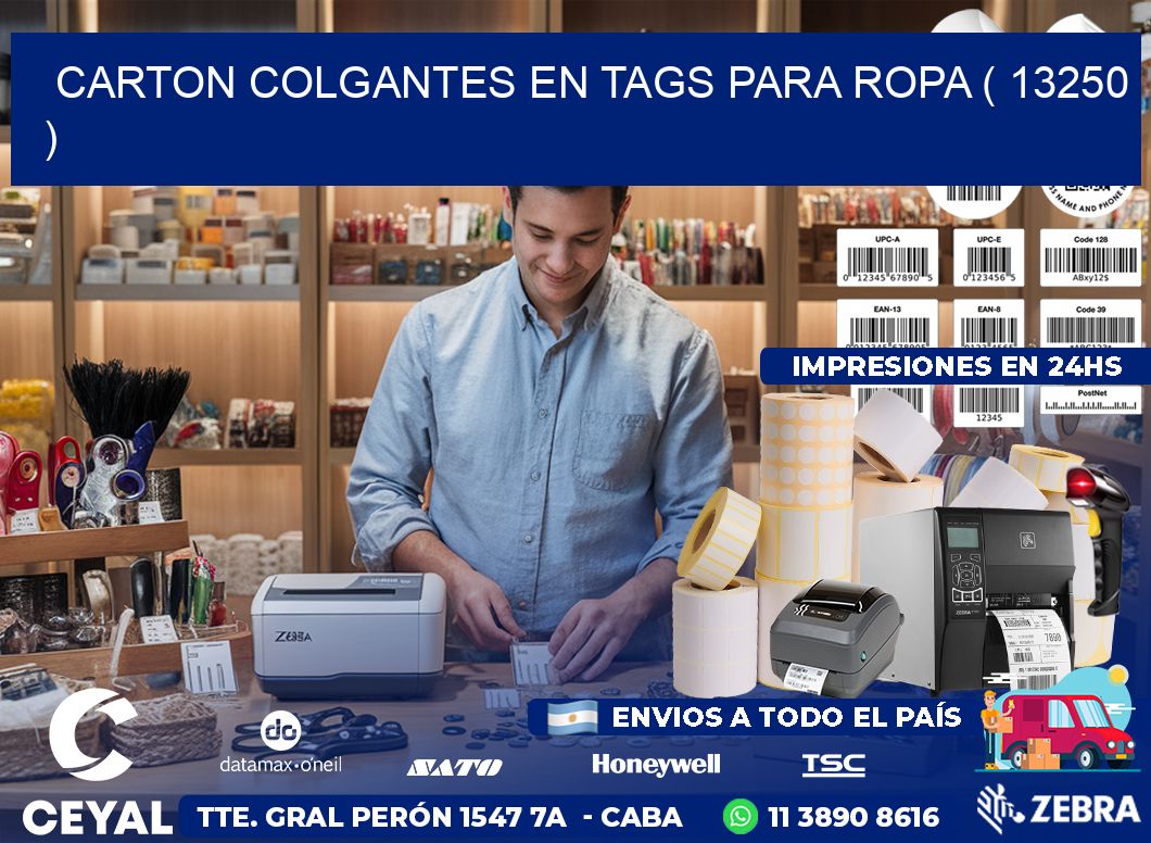 CARTON COLGANTES EN TAGS PARA ROPA ( 13250 )