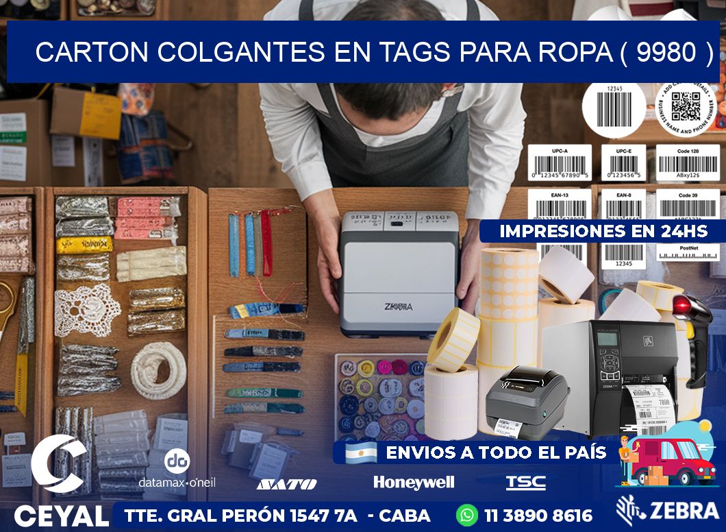 CARTON COLGANTES EN TAGS PARA ROPA ( 9980 )