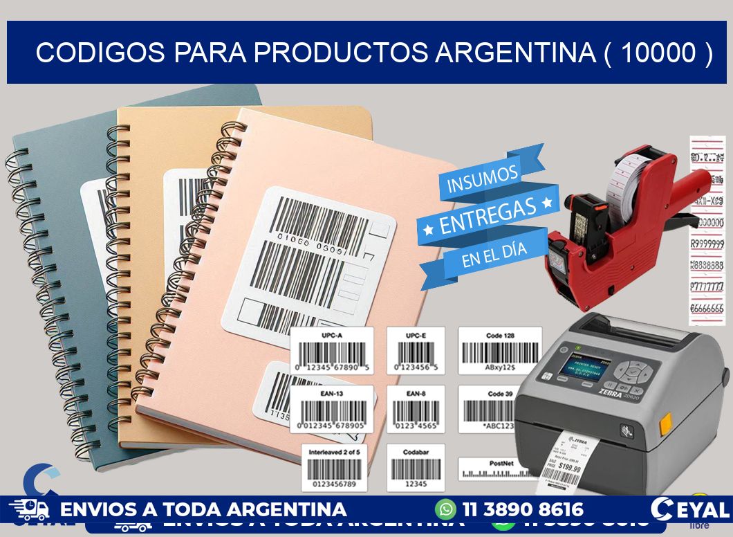 CODIGOS PARA PRODUCTOS ARGENTINA ( 10000 )