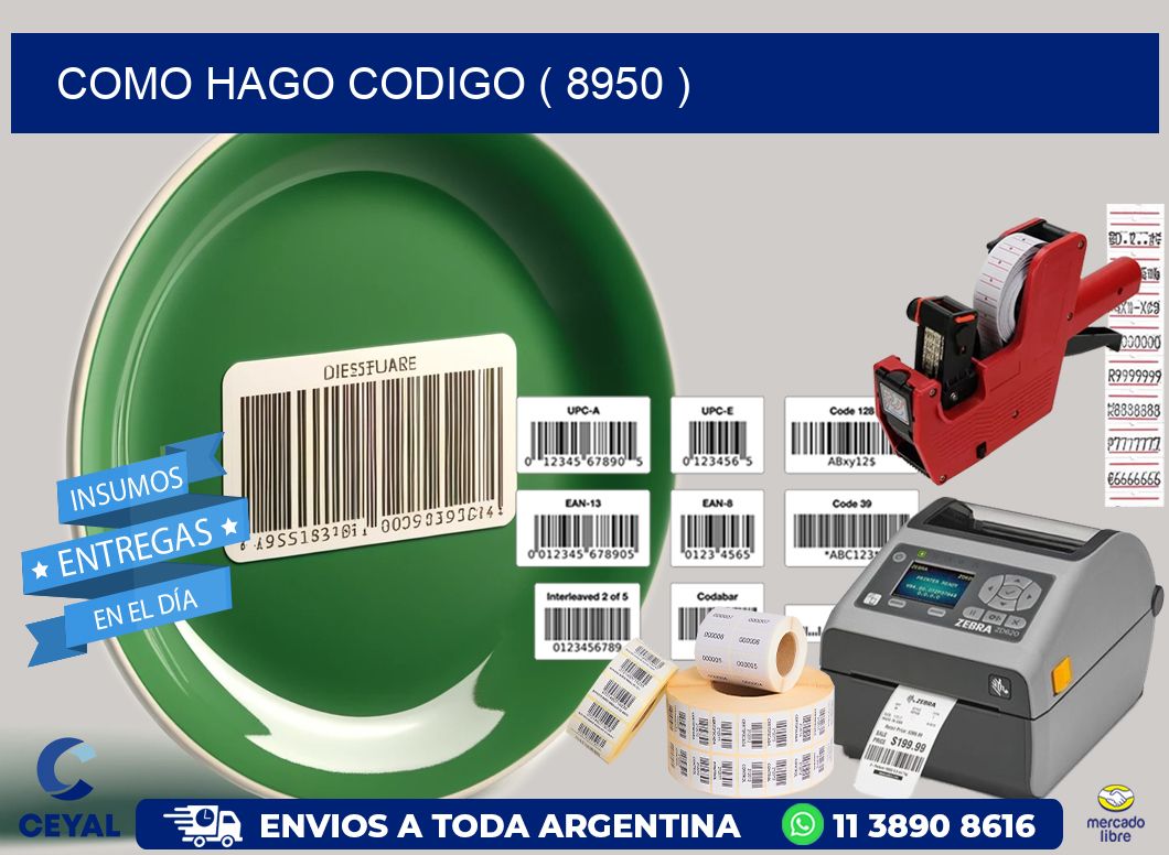 COMO HAGO CODIGO ( 8950 )