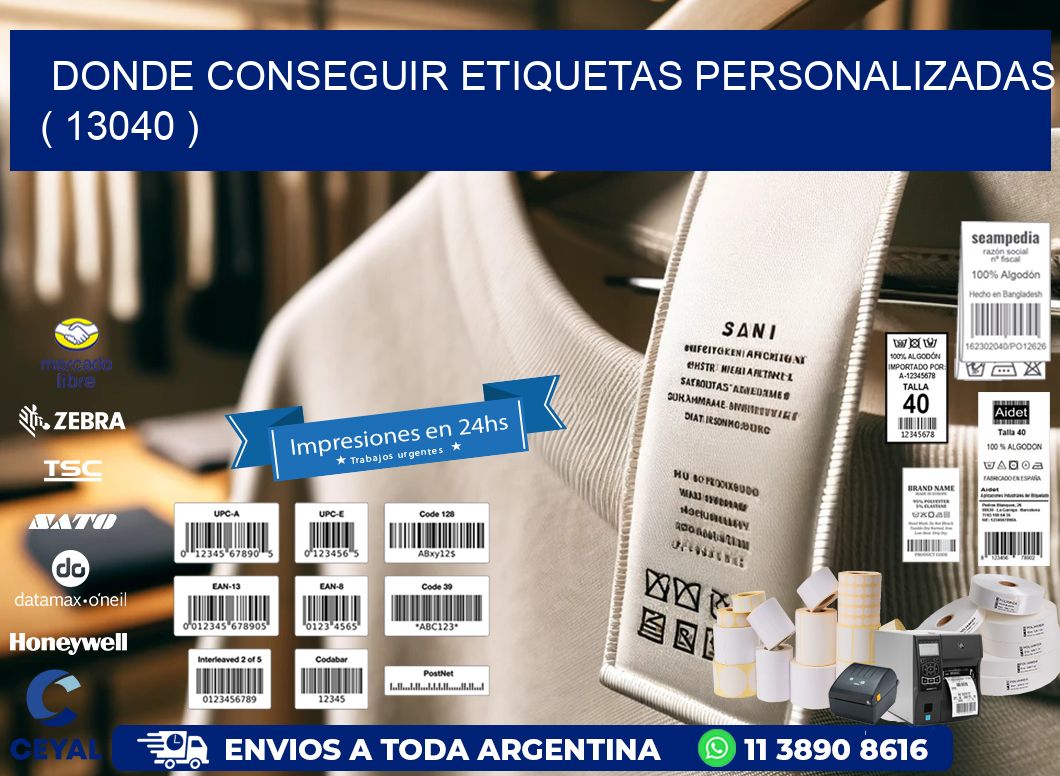 DONDE CONSEGUIR ETIQUETAS PERSONALIZADAS ( 13040 )