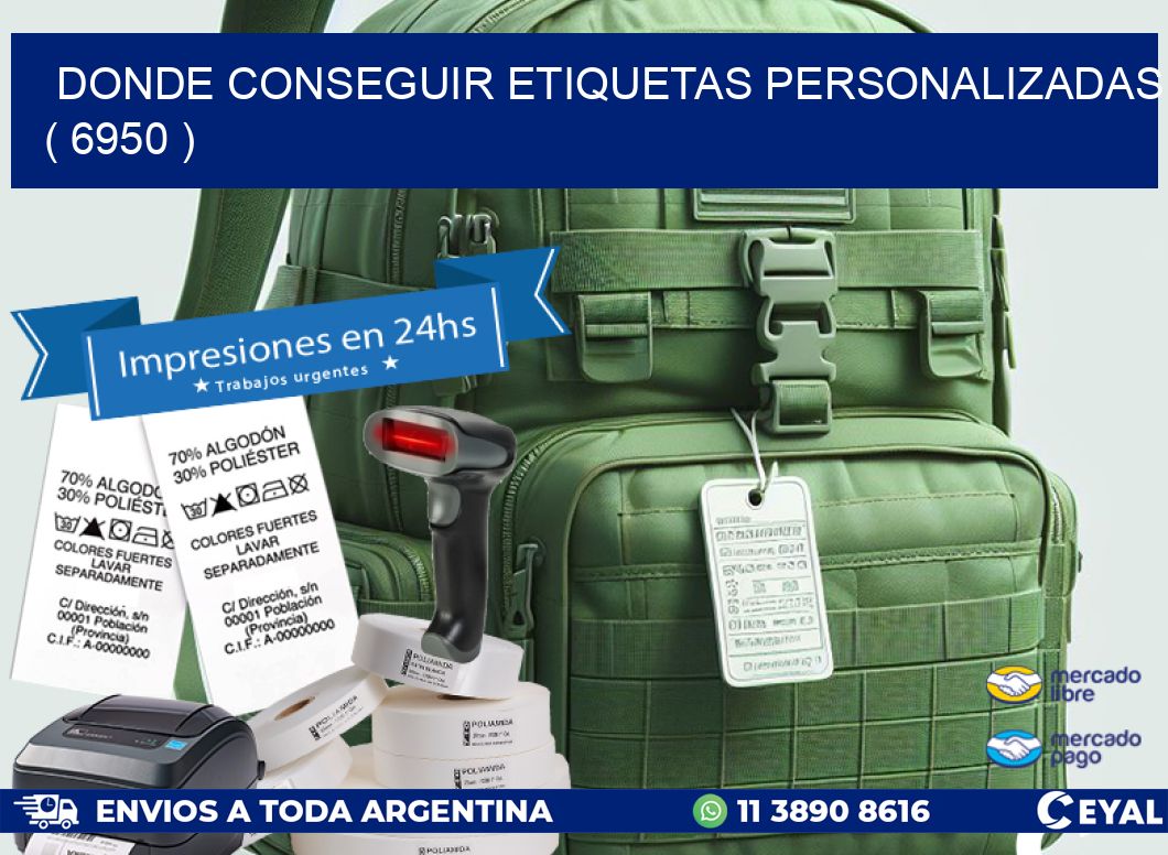 DONDE CONSEGUIR ETIQUETAS PERSONALIZADAS ( 6950 )