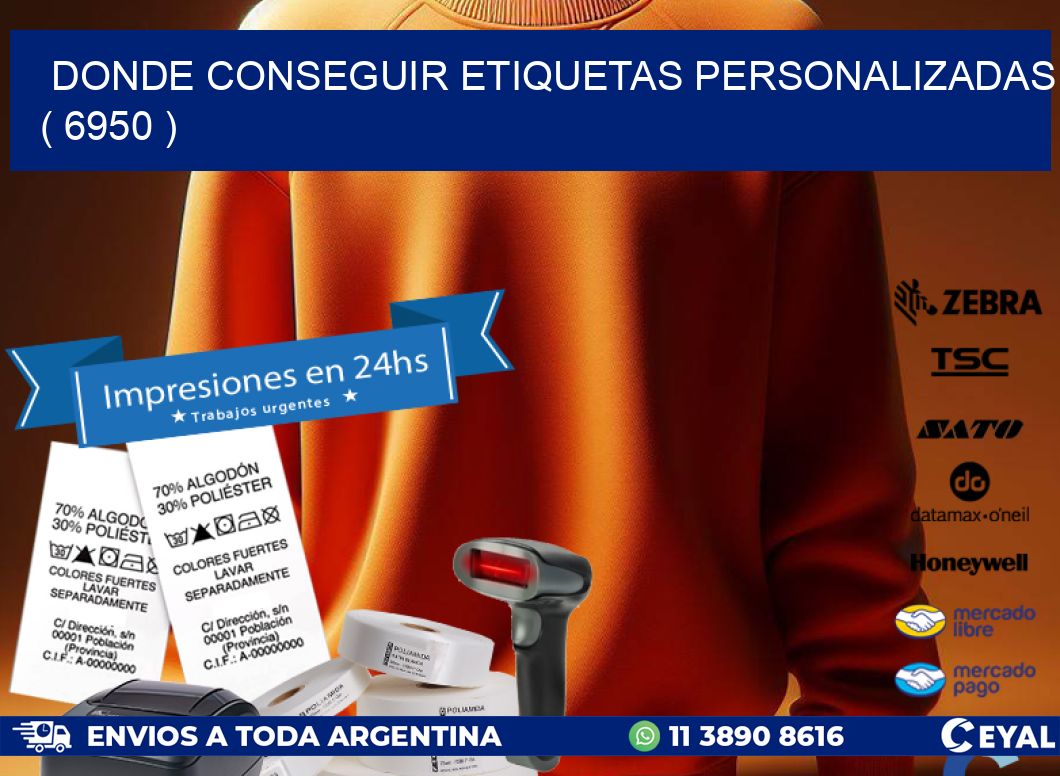 DONDE CONSEGUIR ETIQUETAS PERSONALIZADAS ( 6950 )