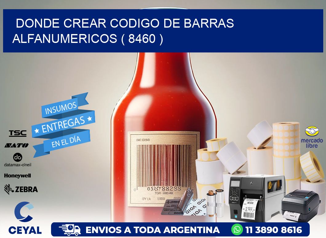 DONDE CREAR CODIGO DE BARRAS ALFANUMERICOS ( 8460 )