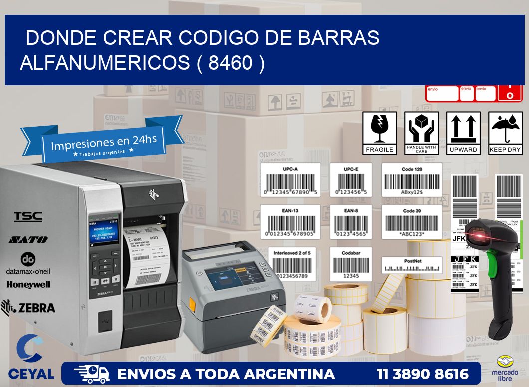 DONDE CREAR CODIGO DE BARRAS ALFANUMERICOS ( 8460 )