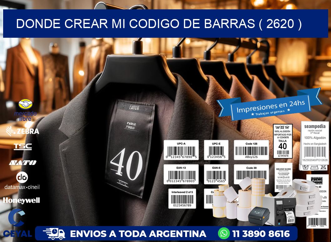 DONDE CREAR MI CODIGO DE BARRAS ( 2620 )