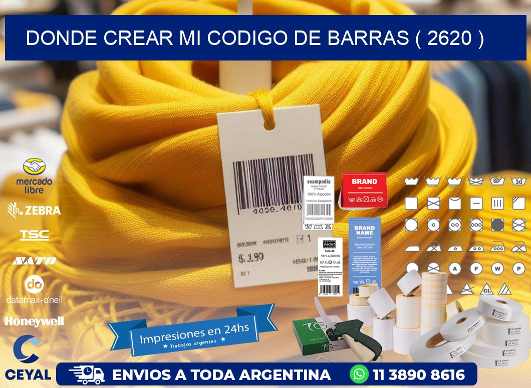 DONDE CREAR MI CODIGO DE BARRAS ( 2620 )