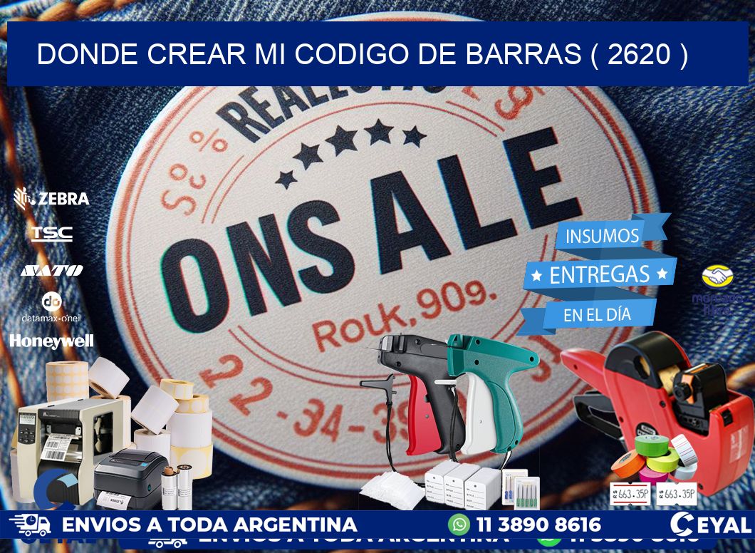 DONDE CREAR MI CODIGO DE BARRAS ( 2620 )