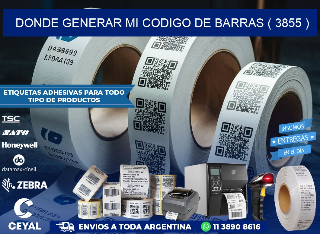 DONDE GENERAR MI CODIGO DE BARRAS ( 3855 )