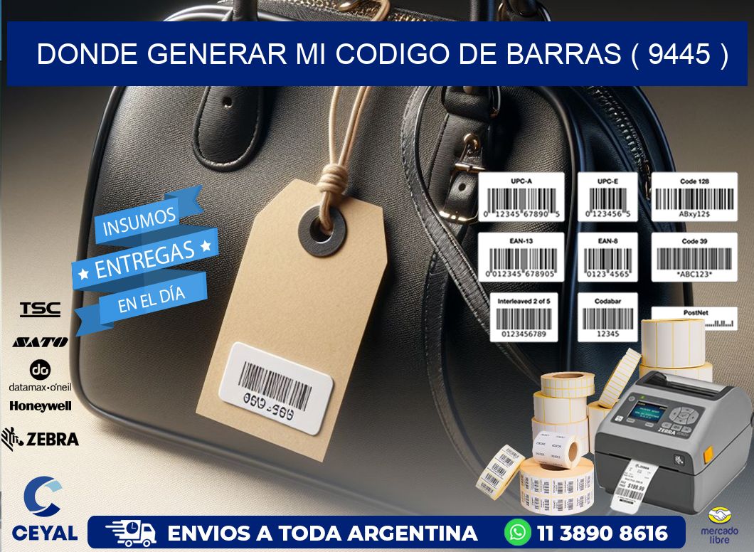 DONDE GENERAR MI CODIGO DE BARRAS ( 9445 )