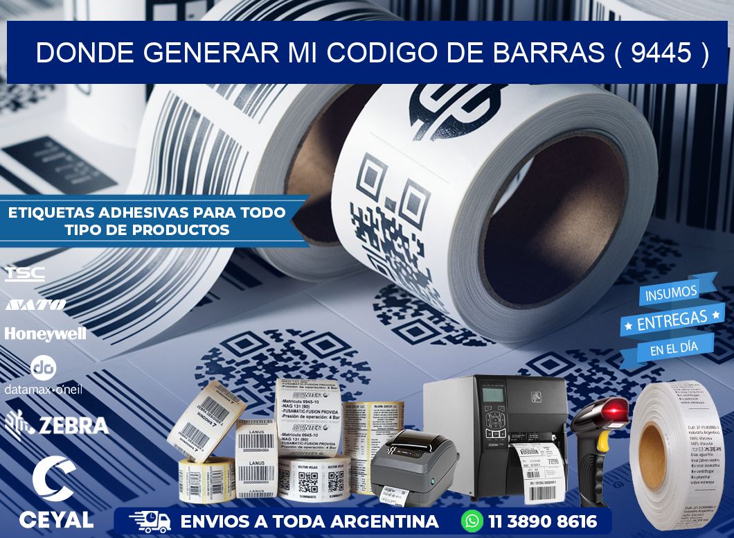 DONDE GENERAR MI CODIGO DE BARRAS ( 9445 )