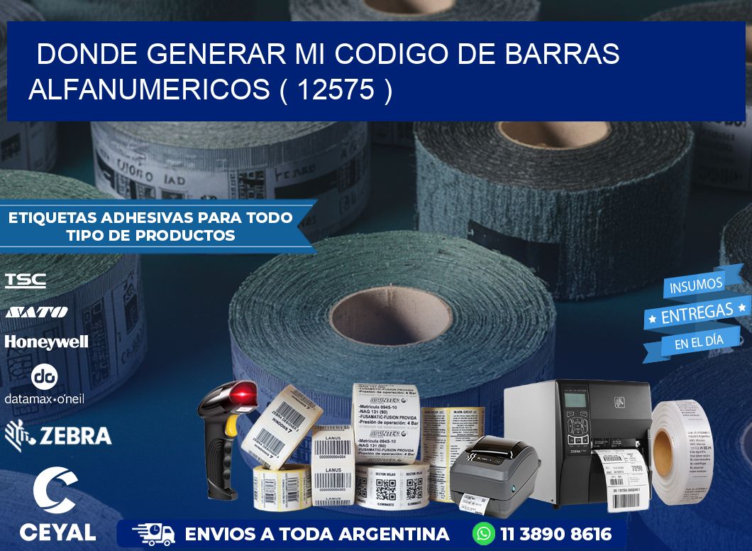 DONDE GENERAR MI CODIGO DE BARRAS ALFANUMERICOS ( 12575 )