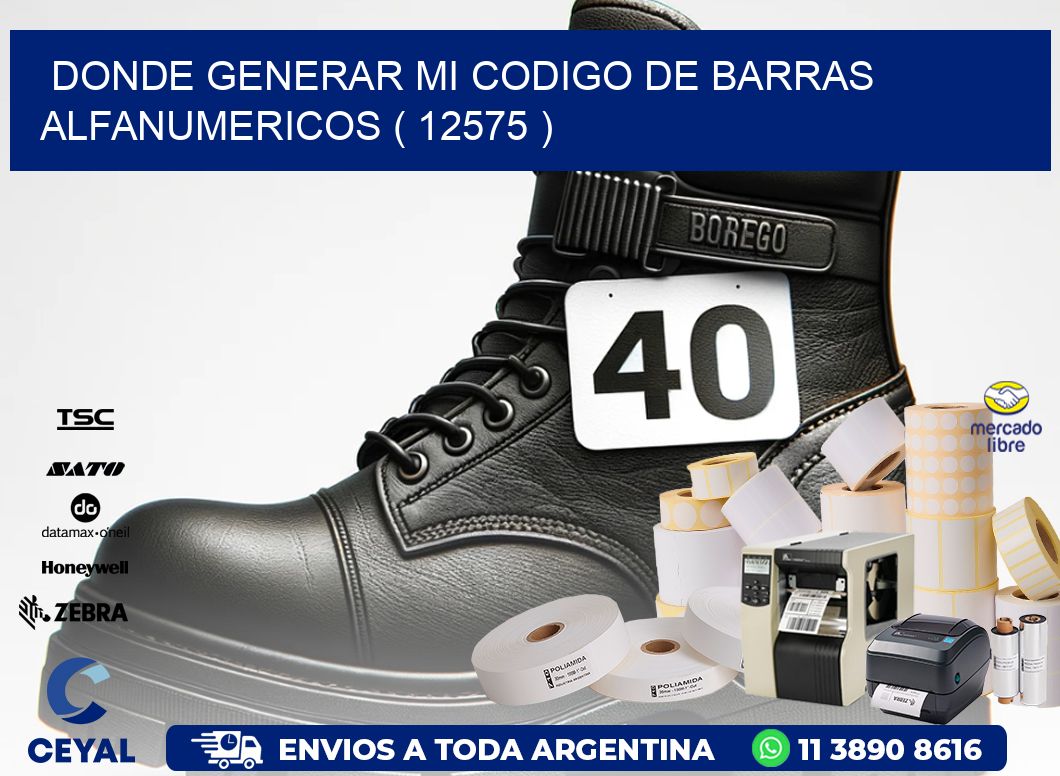 DONDE GENERAR MI CODIGO DE BARRAS ALFANUMERICOS ( 12575 )