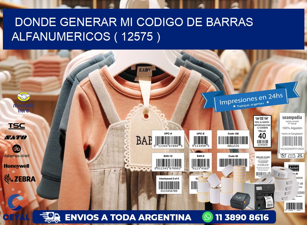 DONDE GENERAR MI CODIGO DE BARRAS ALFANUMERICOS ( 12575 )