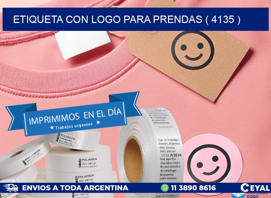 ETIQUETA CON LOGO PARA PRENDAS ( 4135 )