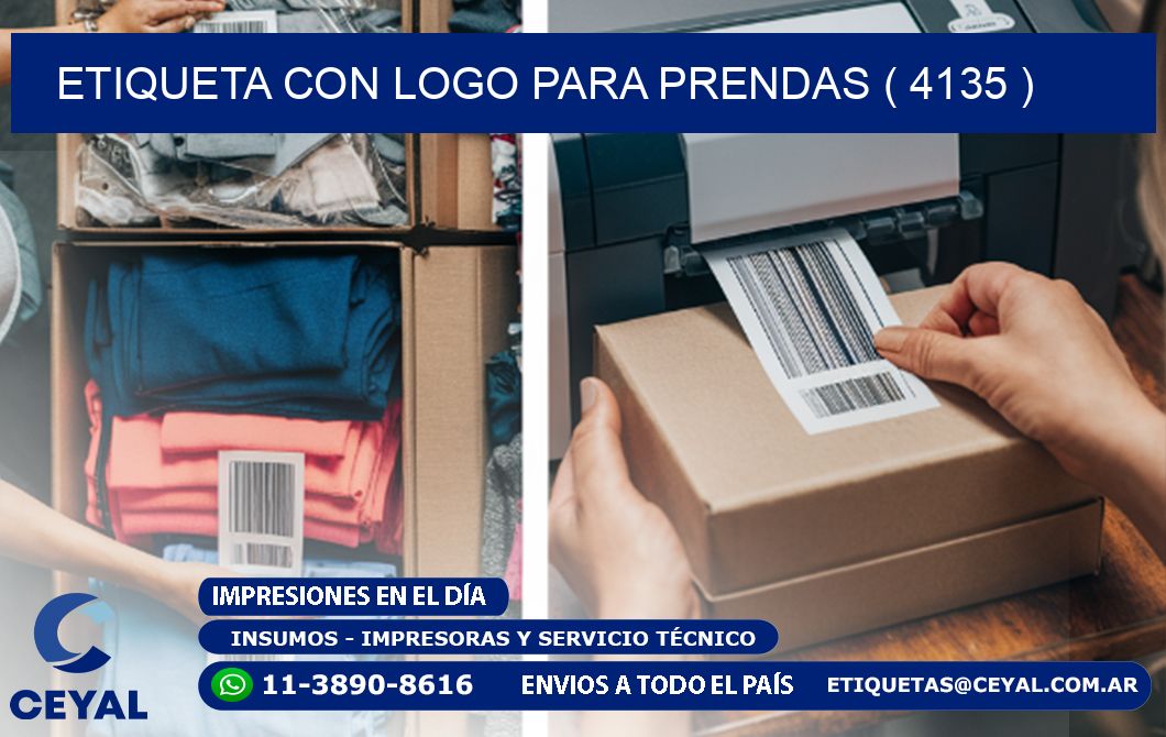 ETIQUETA CON LOGO PARA PRENDAS ( 4135 )