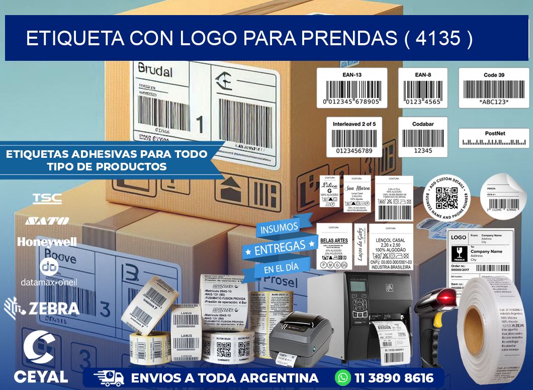 ETIQUETA CON LOGO PARA PRENDAS ( 4135 )