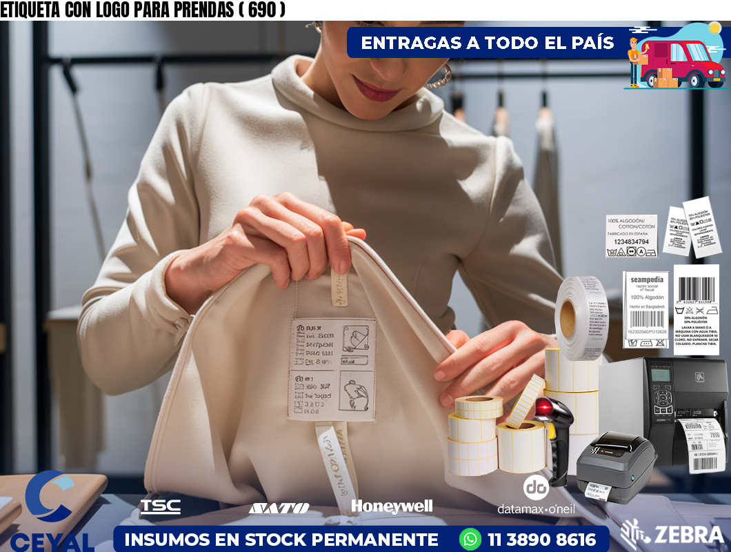 ETIQUETA CON LOGO PARA PRENDAS ( 690 )