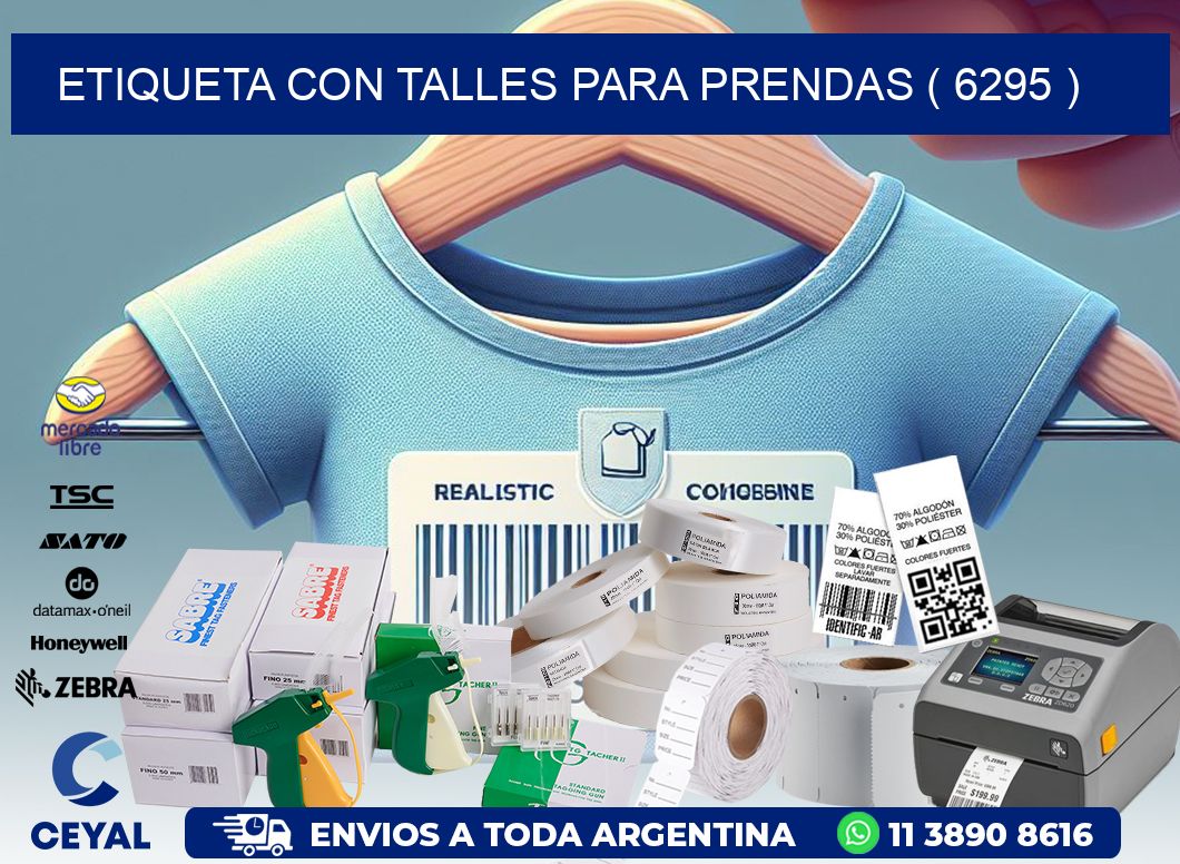 ETIQUETA CON TALLES PARA PRENDAS ( 6295 )