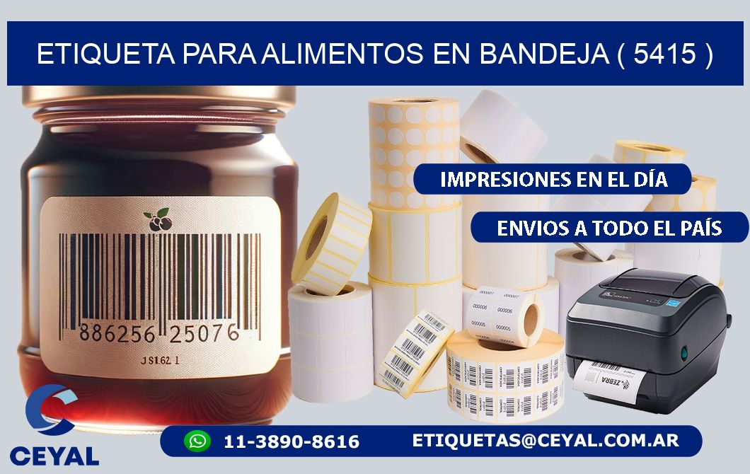 ETIQUETA PARA ALIMENTOS EN BANDEJA ( 5415 )