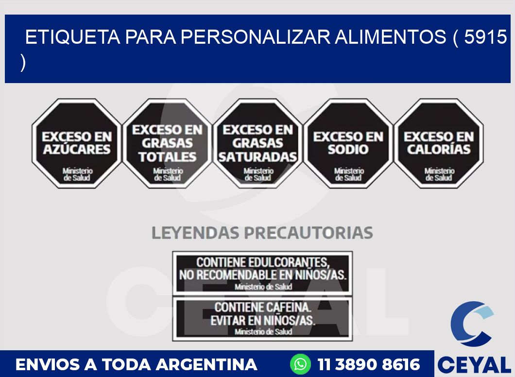 ETIQUETA PARA PERSONALIZAR ALIMENTOS ( 5915 )