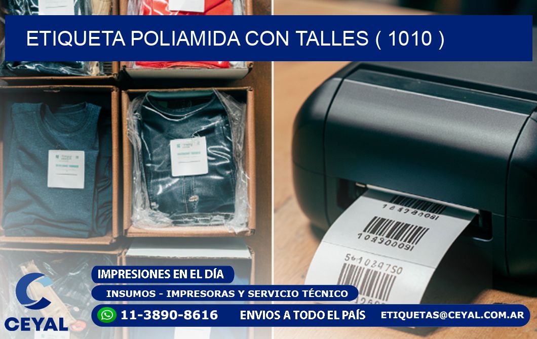 ETIQUETA POLIAMIDA CON TALLES ( 1010 )