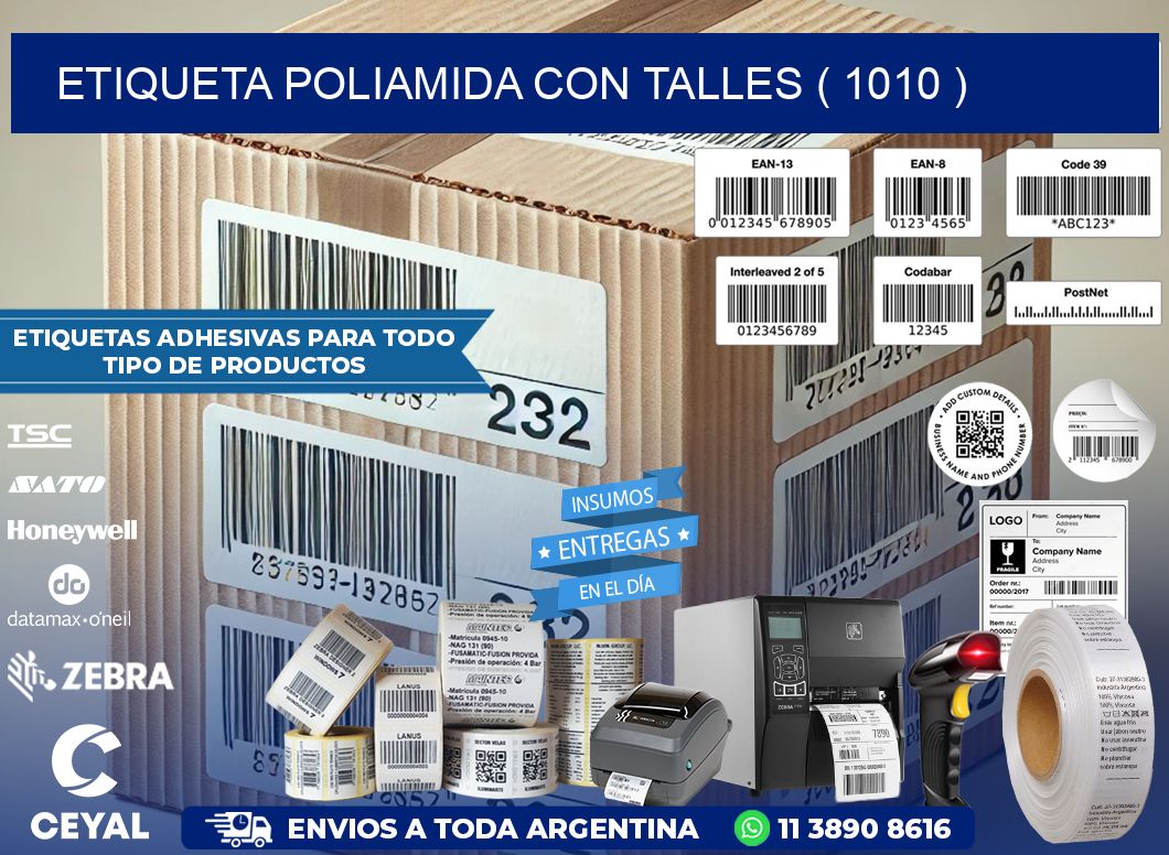 ETIQUETA POLIAMIDA CON TALLES ( 1010 )