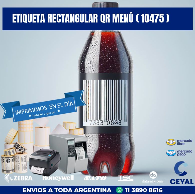 ETIQUETA RECTANGULAR QR MENÚ ( 10475 )