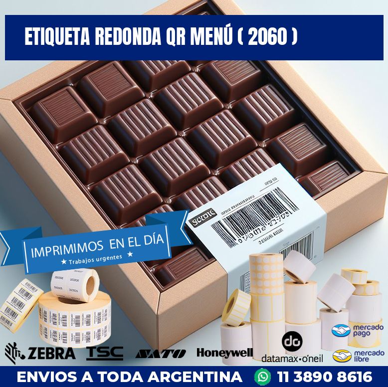 ETIQUETA REDONDA QR MENÚ ( 2060 )