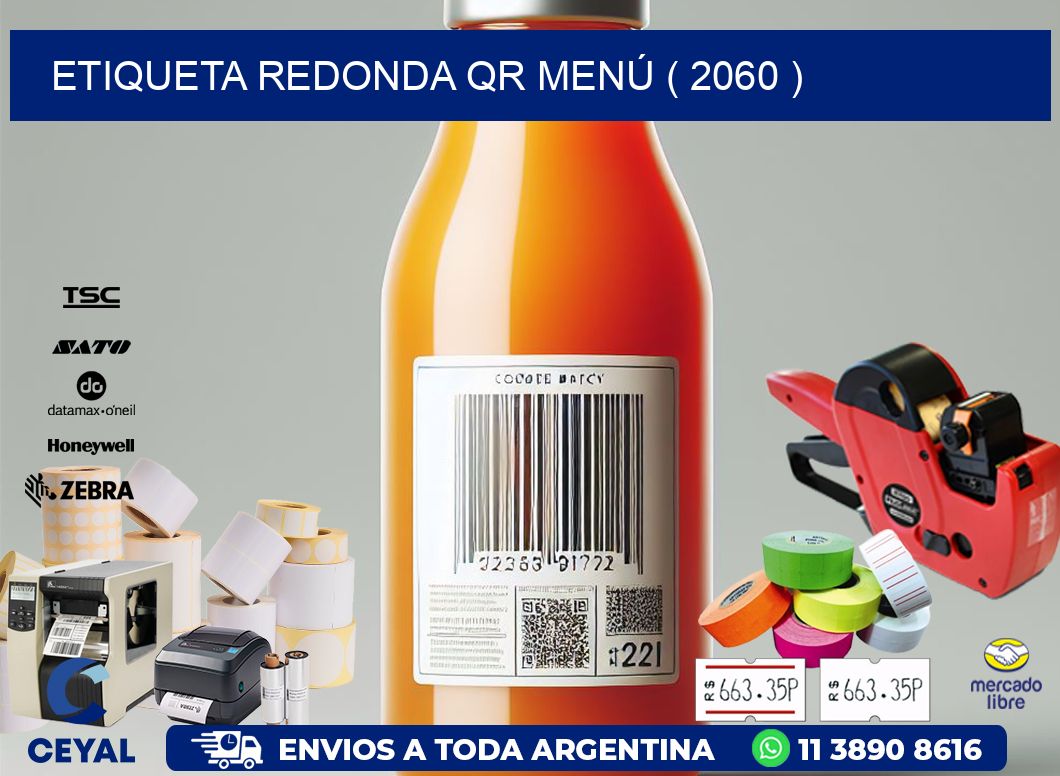 ETIQUETA REDONDA QR MENÚ ( 2060 )