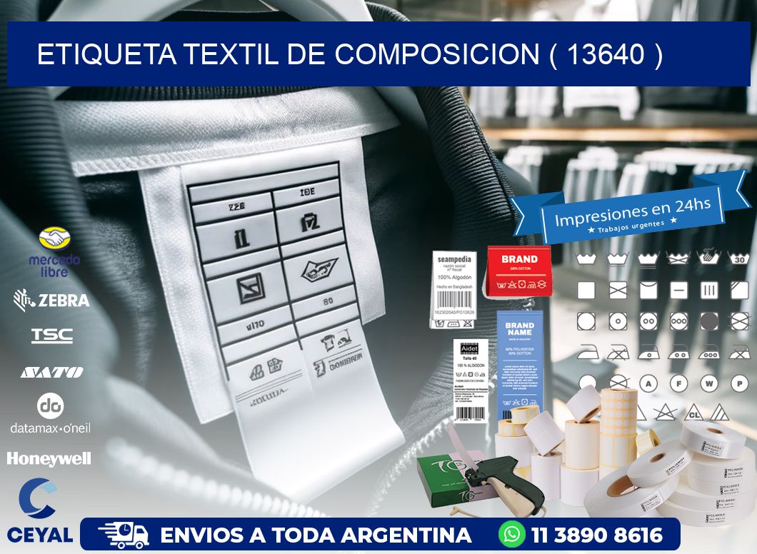 ETIQUETA TEXTIL DE COMPOSICION ( 13640 )