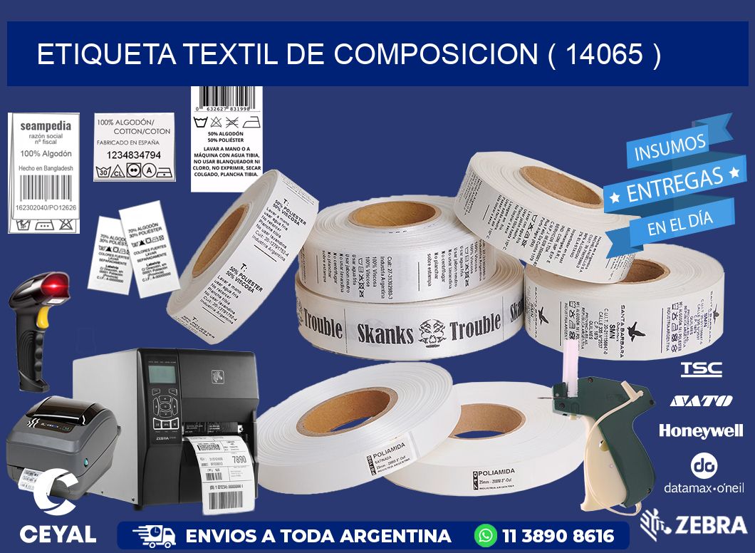ETIQUETA TEXTIL DE COMPOSICION ( 14065 )