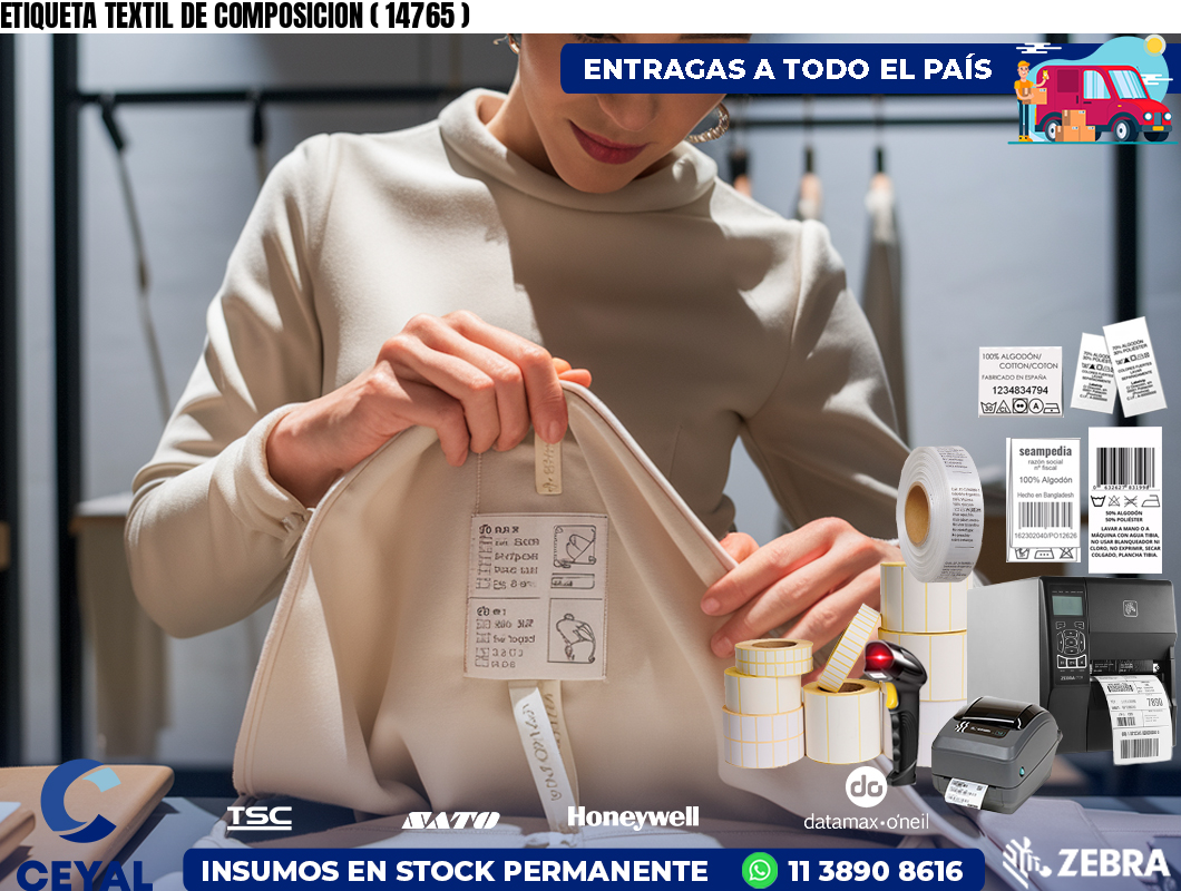 ETIQUETA TEXTIL DE COMPOSICION ( 14765 )