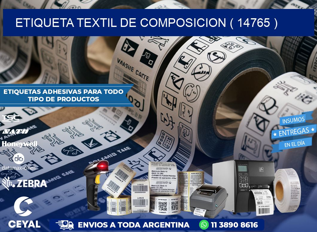 ETIQUETA TEXTIL DE COMPOSICION ( 14765 )